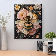Quadro Decorativo Estético de Abelhas em Flores | Estilo Dark Academia 20x25cm - imagem 5