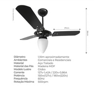Ventilador de Teto Rico com Motor Potente 150W e 180W - Refresque seu Ambiente com Estilo - imagem 3
