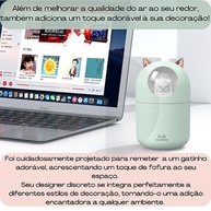 Difusor de Aromas com Design de Gatinho - 300ml | Umidifica e Decora com Estilo - imagem 4