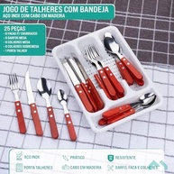 Jogo de Talheres Inox 25 Peças com Estojo de Madeira - Conforto e Estilo para Refeições Práticas - imagem 5