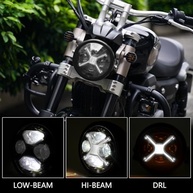 Farol de LED 14cm para Moto: Iluminação Potente e Estilo Único para Kawasaki, Suzuki e Mais! - imagem 3