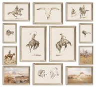 Conjunto de 12 Pinturas Western Vintage para Decoração de Parede - Estilo Rancho Sudoeste Rústico - imagem 2