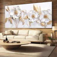 Quadro Decorativo Floral 130x70cm - Estilo Elegante para Sala e Quarto - imagem 3