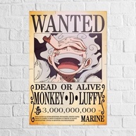 One Piece - Wanted Yonko Luffy (MDF com Tecido Brilhoso) - Decore com Estilo o Rei dos Piratas - imagem 2