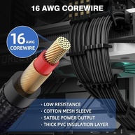 Kit Extensor Cabos PSU 16AWG com Pentes - Personalize seu PC com Estilo e Performance! - imagem 5