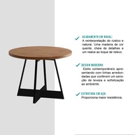 Mesa de Jantar Redonda 1m: Aconchego e Estilo - imagem 2