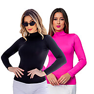 Kit 2 Blusas Cacharrel: Gola Alta e Estilo! - imagem 2