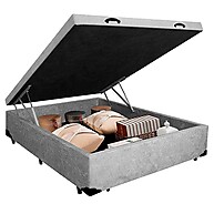 Cama Box Baú Casal Suede Cinza 138x188x44 – Conforto e Estilo - imagem 2