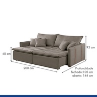 Sofá Cama Veludo 200cm: Conforto e Estilo - imagem 2