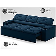 Sofá com Porta Copos Retrátil e Reclinável Pop 2,05m - Conforto e Estilo - imagem 2