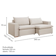 Sofá Retrátil 240cm Barcelona: Conforto e Estilo! - imagem 2