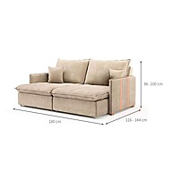 Sofá Retrátil 3 Lugares Bege: Conforto e Estilo - imagem 2