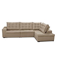 Sofá de Canto Retrátil Bege: Conforto e Estilo! - imagem 2