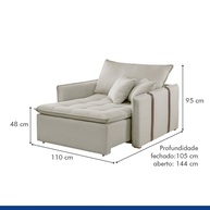 Poltrona Cama Veludo Bege: Conforto e Estilo! - imagem 2