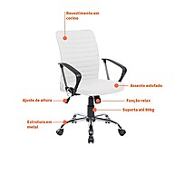 Cadeira de Escritório Oslo Branca: Conforto e Estilo - imagem 2