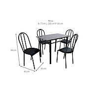 Mesa Genebra Preto com 4 Cadeiras: Conforto e Estilo - imagem 2