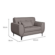 Sofá 2 Lugares Piacenza Linho Cinza 152 cm: Conforto e Estilo - imagem 2