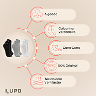 Kit com 3 Pares de Meias Lupo Sport Femininas – Conforto e Estilo - imagem 2