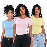 KIT 3 Baby Tee Feminina Slim Fit - Conforto e Estilo - imagem 2