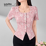 Blusa Casual Lovito Refine Jacquard - Conforto e Estilo - imagem 2