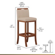 Banqueta Alta de Madeira: Conforto e Estilo! - imagem 2