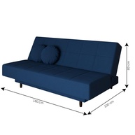 Sofá-Cama Casal 3 Lugares Jimmy Suede Azul Marinho: Conforto e Estilo - imagem 2