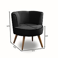 Poltrona Decorativa Isa Suede Preto: Conforto e Estilo - imagem 2