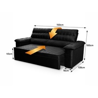 Sofá Retrátil 2 Lugares Quantum: Conforto e Estilo - imagem 2