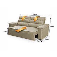 Sofá Retrátil 3 Lugares Quantum: Conforto e Estilo! - imagem 2
