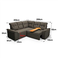 Sofá Canto London Tabaco Suede Velut: Conforto e Estilo - imagem 2