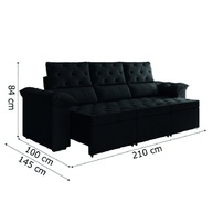 Sofá Retrátil 3 Lugares York: Conforto e Estilo! - imagem 2