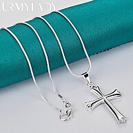 Colar URMYLADY 925 Prata com Cruz - Elegância e Estilo - imagem 1