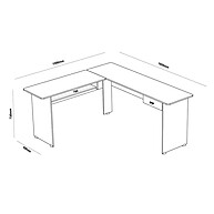 Mesa Escritório L com 1 Gaveta Cannes Branca – Espaço e Estilo - imagem 2