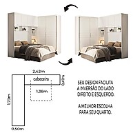 Guarda-Roupas Florença Branco com Cabeceira – Espaço e Estilo - imagem 2