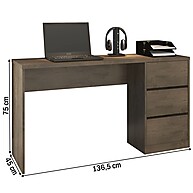 Mesa para Computador com 3 Gavetas – Espaço e Estilo - imagem 2