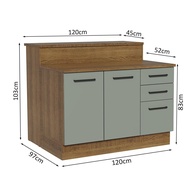 Ilha de Cozinha 120cm Agata Madesa: Funcionalidade e Estilo - imagem 2