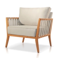 Poltrona Lina Agarb Decor em Linho Bege Claro - Estilo e Conforto com Design Premium - imagem 5