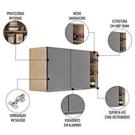 Armário Aéreo Califórnia 80cm + Nicho Garrafeiro – Organização e Estilo - imagem 2