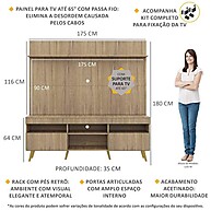 Rack TV 65" Madri: Painel, Prateleira e Estilo! - imagem 2