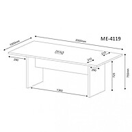 Mesa de Reunião Nogal 100x200cm: Produtividade e Estilo - imagem 2