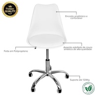 Cadeira Secretária Ícaro com Base Giratória Estofada - Conforto e Estilo para Seu Home Office - imagem 4
