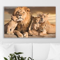 Quadro Decorativo Família de Leões em Canvas - Estilo Moderno para Sala, Quarto e Consultório - imagem 3