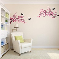 Adesivo de Parede Entardecer Flores & Pássaros - Decore com Charme e Estilo - imagem 2