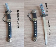 Kit 2 Espadas Katana Decorativas com Suporte - Estilo Samurai para Mesa e Escritório - imagem 3