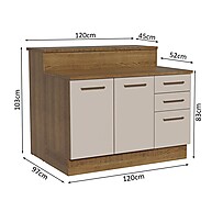 Ilha de Cozinha 120cm Agata: Mais Espaço & Estilo! - imagem 2