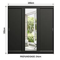 Guarda-Roupa Casal Preto Madesa Reno: Espaço & Estilo - imagem 2