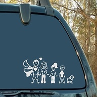 Adesivo de Carro "Família Feliz" 30cm - Decore seu Para-brisa com Estilo e Felicidade! - imagem 3