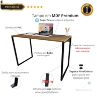 Mesa Escrivaninha Premium Estilo Industrial 100x50cm - Design Moderno em MDF Freijó e Aço - imagem 5