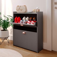 Sapateira 2 Gavetas Basculantes Cinza Pérola - Organize seu Espaço com Estilo - imagem 5