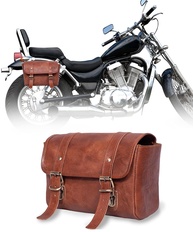 Bolsa Lateral de Couro Genuíno para Moto: Grande Capacidade e Estilo Vintage - imagem 1
